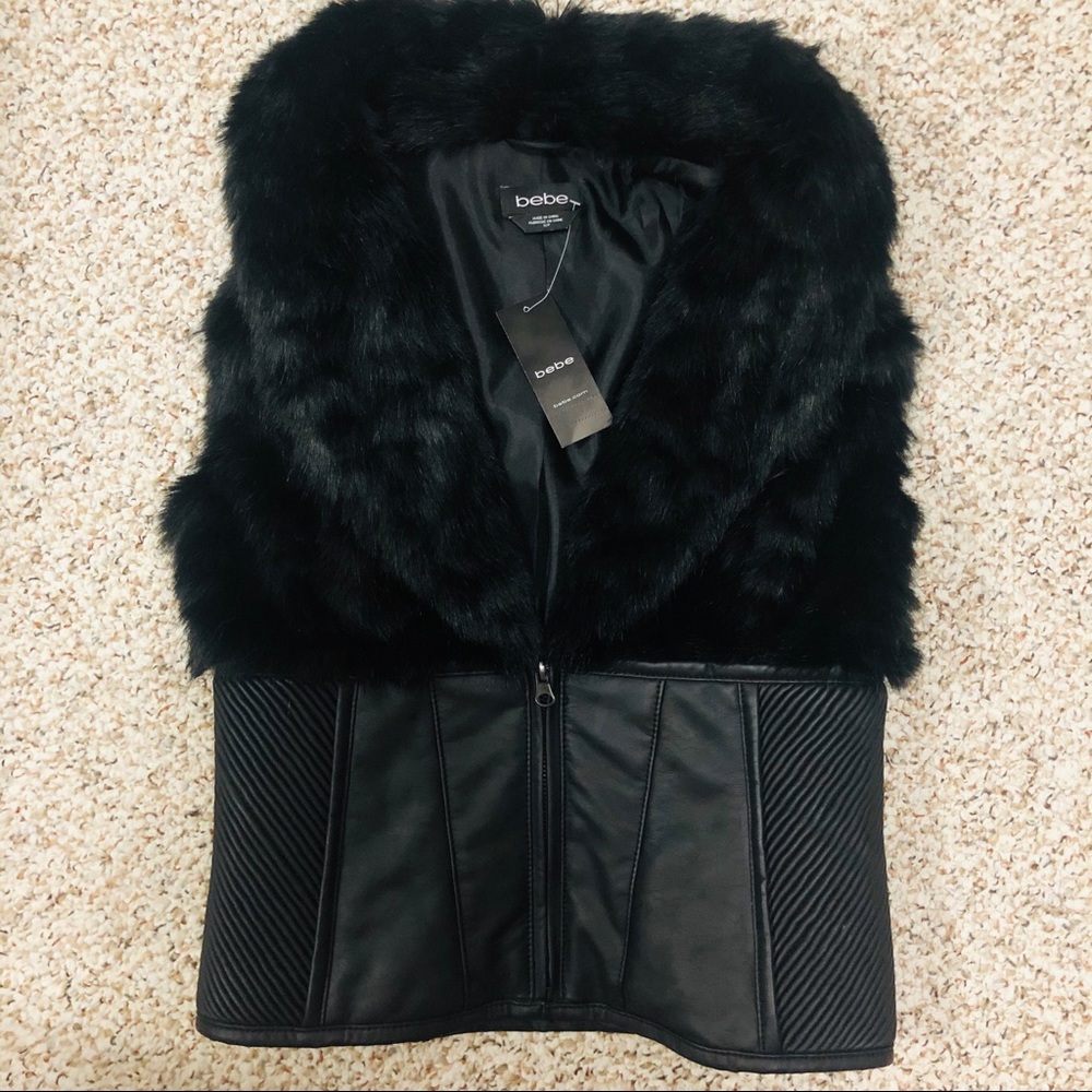 BEBE Corset Faux Fur Vest